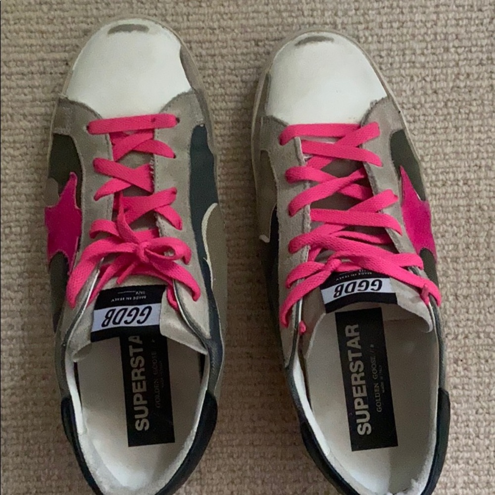 Brand new camo and hot pink  golden goose